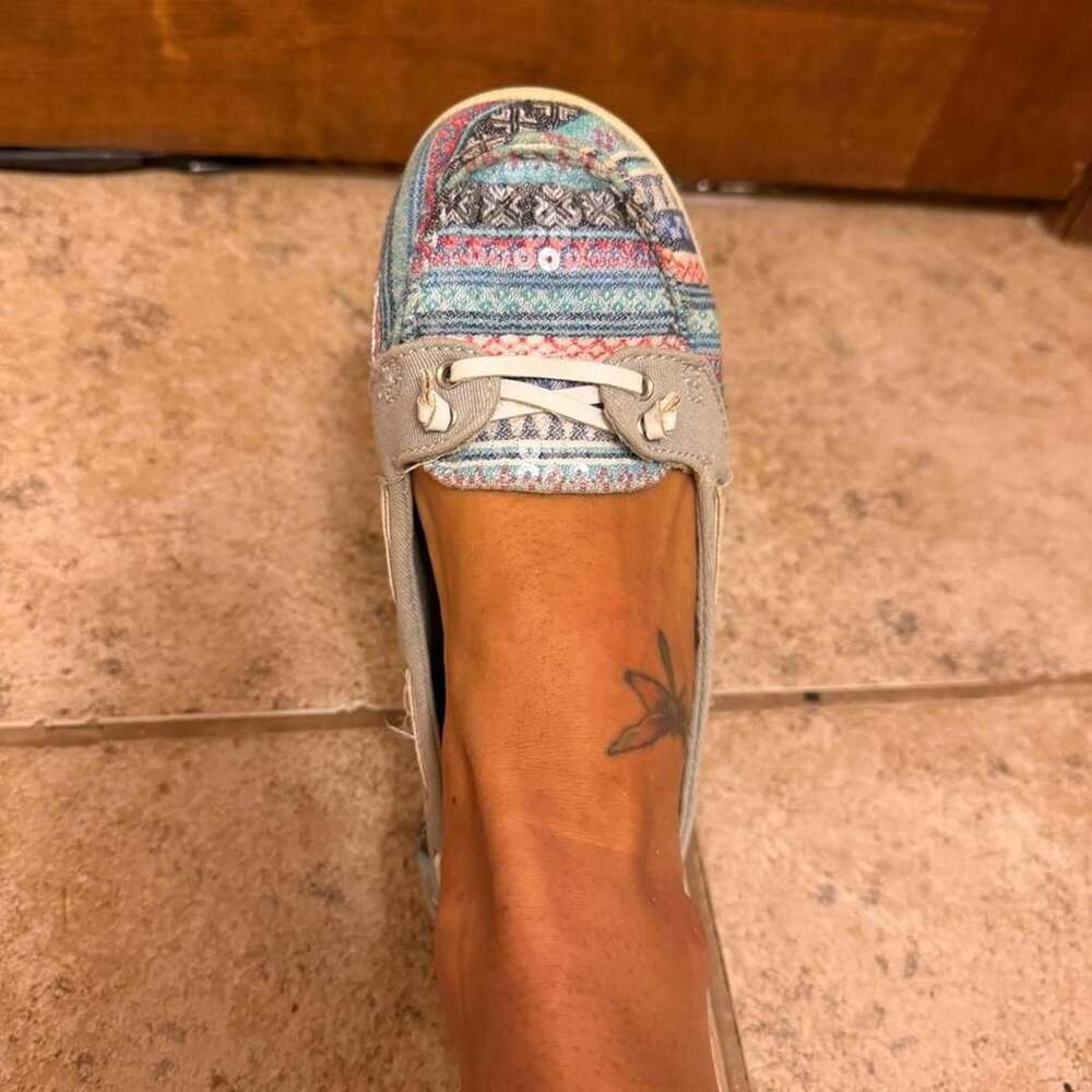 Arizona Tribal Print Boat Shoes Size 7 Multi-Color Geometric